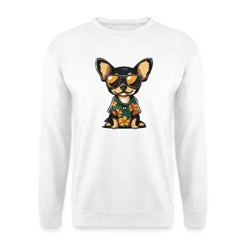 Chihuahua Hund Comic Urlaub - Unisex Pullover - Weiß - Vorne