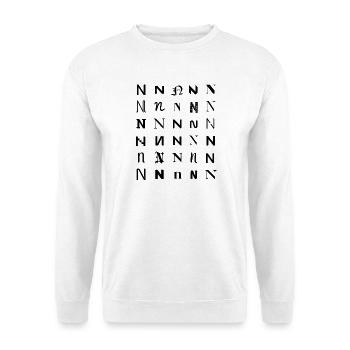 Typografie N Monogramm-Buchstabenmosaikdesign - Unisex Pullover - Weiß - Vorne