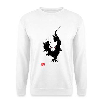 NEZUMI ONI – Red-Eyed Sumi-e Demon Rat - Unisex Sweatshirt - white - Front