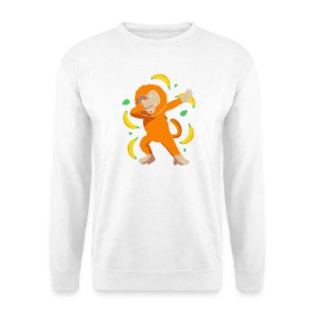 Tamarin Affe Affen Affenähnlich Affengesicht - Unisex Pullover - Weiß - Vorne - Alina (178cm) & Michal (187cm)