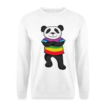 Panda Rainbow Pride  with Attitude - Unisex Pullover - Weiß - Vorne