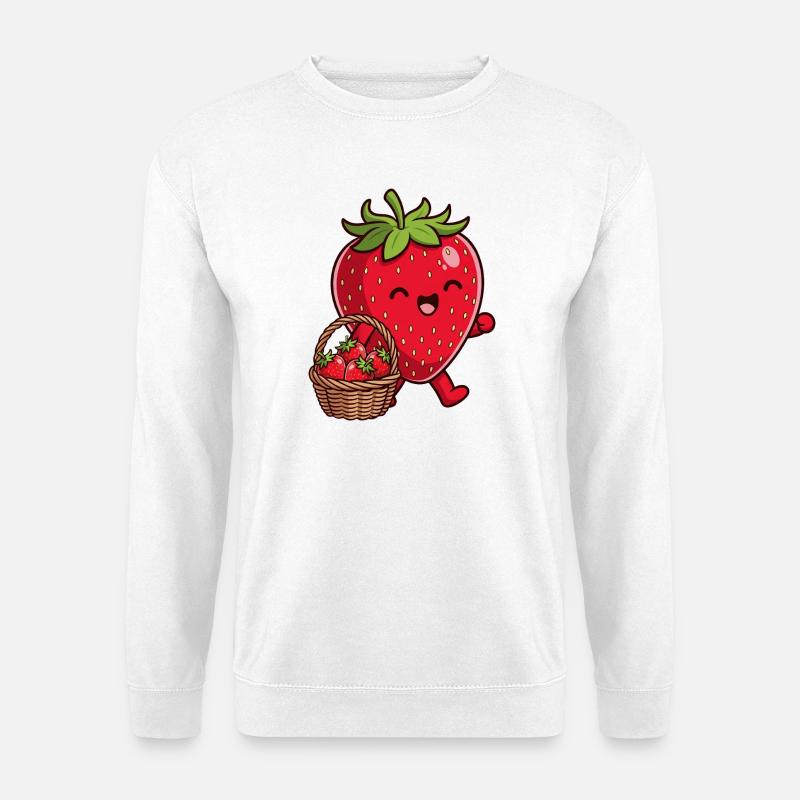 Funny strawberry - Unisex Sweatshirt - white