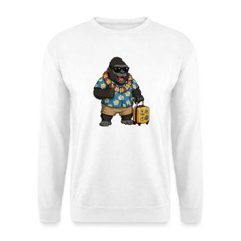 Urlaubs Gorilla Hawaii Hemd - Unisex Pullover - Weiß - Vorne