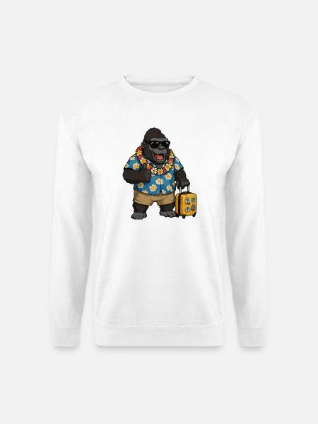 Holiday Gorilla Hawaii Shirt - Unisex Sweatshirt - white