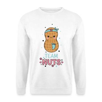 Gender Reveal Team Nuts Babyparty Mama Papa - Unisex Pullover - Weiß - Vorne
