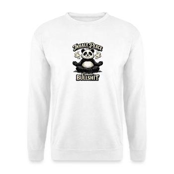 Panda Yogi – Inhale Peace - Unisex Pullover - Weiß - Vorne