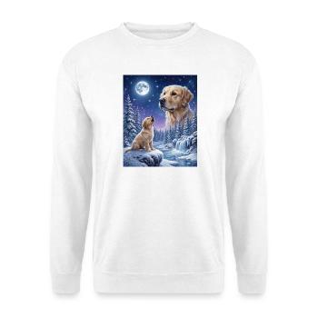 Howling to the Moon Meme Animal Dog Labrador - Unisex Sweatshirt - white - Front