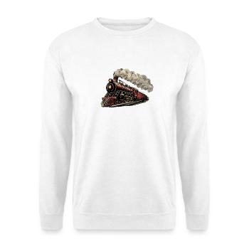 Locomotive à vapeur vintage en train rétro accéléré - Sweat-shirt Unisexe - blanc - Devant