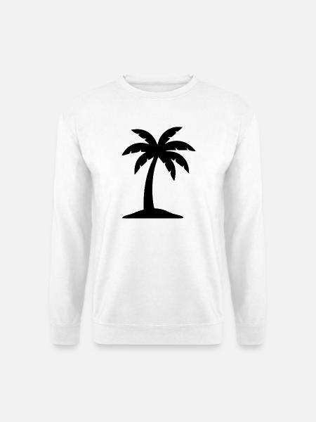 Palme Sommer Strand Urlaub Meer Reise Geschenk - Unisex Pullover - Weiß