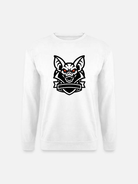 Fledermaus Maskottchen Logo - Unisex Pullover - Weiß