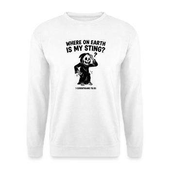 Where Is My Sting 1 Corinthians 15 - Unisex Sweatshirt - white - Front