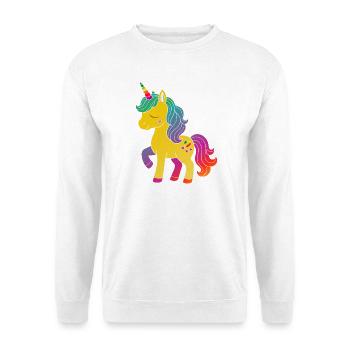 Rainbow Unicorn Cartoon Design - Unisex Sweatshirt - white - Front