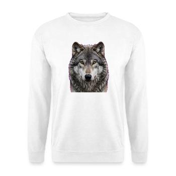 Midnight Wolf Portrait - Unisex Sweatshirt - white - Front
