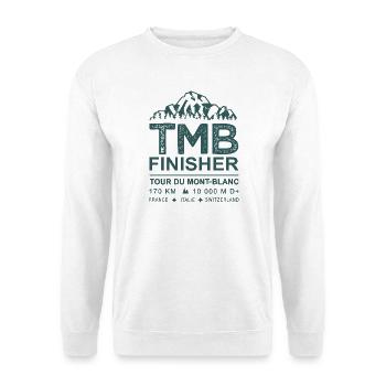 Tour du Mont-Blanc 170 km Trek Outdoor Alpes - Sweat-shirt Unisexe - blanc - Devant