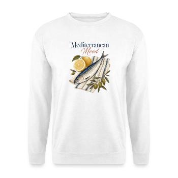 Méditerranée Mood Sardine Méditerranée - Sweat-shirt Unisexe - blanc - Devant