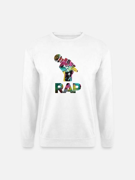 RAP Graffiti Faustmosaik - Unisex Pullover - Weiß