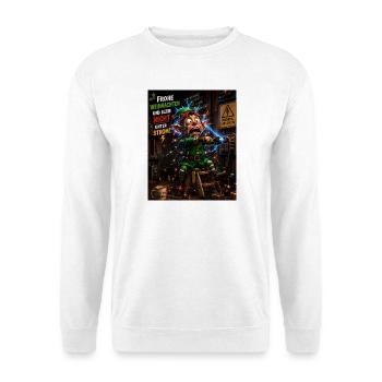 Stromschlag Elf Frohe Weihnachten Chaos Humor - Unisex Pullover - Weiß - Vorne