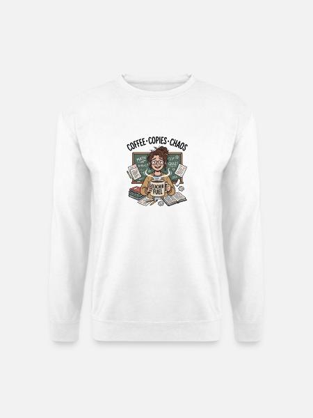Kaffee-Kopien Chaos-Lehrer - Unisex Pullover - Weiß