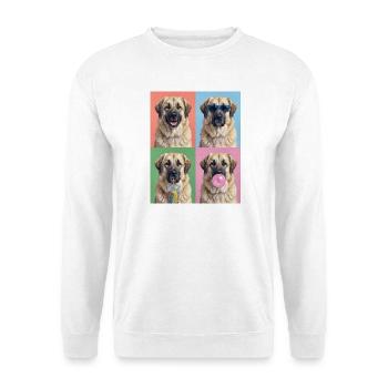 Hunde Kangal Hund - Unisex Pullover - Weiß - Vorne - Alina (178cm) & Michal (187cm)