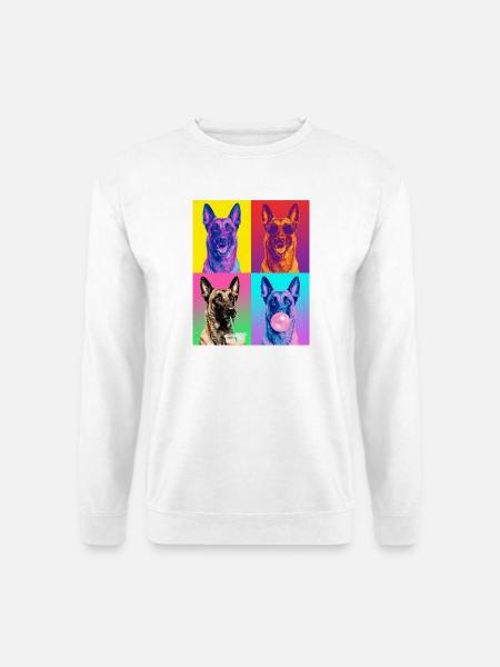 Hunde Belgian Malinois Hund - Unisex Pullover - Weiß