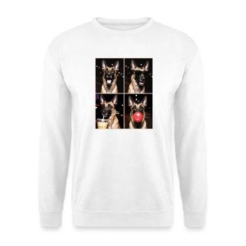 Hunde Belgian Malinois Hund - Unisex Pullover - Weiß - Vorne - Alina (178cm) & Michal (187cm)