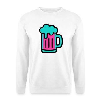 Bierkrug Neon Schaum Icon - Unisex Pullover - Weiß - Vorne - Alina (178cm) & Michal (187cm)