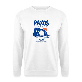 Paxos Tripitos Arch - Unisex Pullover - Weiß - Vorne - Alina (178cm) & Michal (187cm)