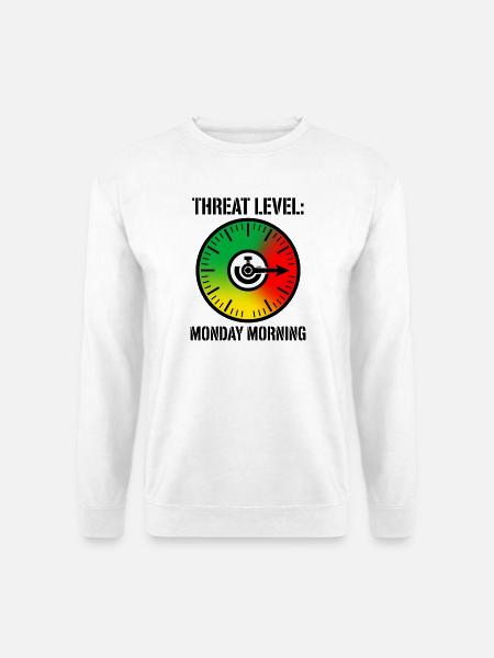 Büro-Humor – Bedrohungsstufe - Unisex Pullover - Weiß