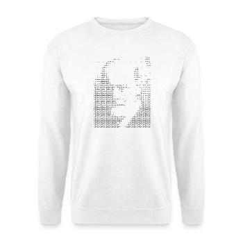Freud ASCII Kunstporträt - Unisex Pullover - Weiß - Vorne - Alina (178cm) & Michal (187cm)