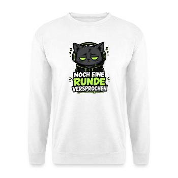 Noch eine Runde versprochen schläfrige Katze - Unisex Pullover - Weiß - Vorne - Alina (178cm) & Michal (187cm)