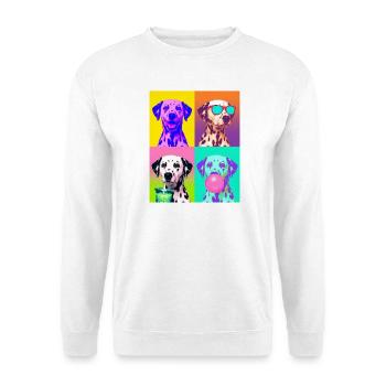 Hunde Dalmatiner Hund - Unisex Pullover - Weiß - Vorne - Alina (178cm) & Michal (187cm)