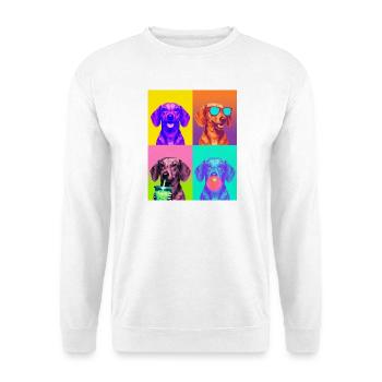 Hunde Dackel Hund - Unisex Pullover - Weiß - Vorne - Alina (178cm) & Michal (187cm)