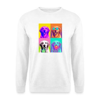 Hunde Golden Retriever Hund - Unisex Pullover - Weiß - Vorne - Alina (178cm) & Michal (187cm)