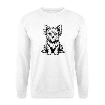 Yorkshire Terrier - Unisex Pullover - Weiß - Vorne - Alina (178cm) & Michal (187cm)