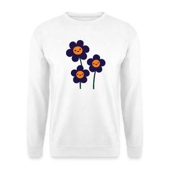 Cute Halloween Flowers - Unisex Pullover - Weiß - Vorne - Alina (178cm) & Michal (187cm)