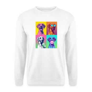 Hunde Deutsche Dogge Hund - Unisex Pullover - Weiß - Vorne - Alina (178cm) & Michal (187cm)