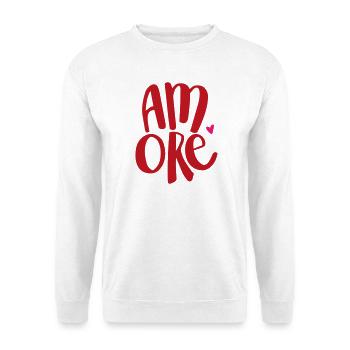 amore - Unisex Pullover - Weiß - Vorne - Alina (178cm) & Michal (187cm)