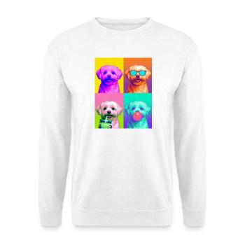Hunde Malteser Hund - Unisex Pullover - Weiß - Vorne - Alina (178cm) & Michal (187cm)