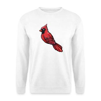 Roter Kardinal-Sketch - Unisex Pullover - Weiß - Vorne - Alina (178cm) & Michal (187cm)