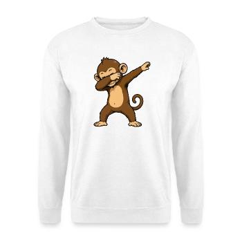 DabAffe Cartoon - Unisex Pullover - Weiß - Vorne - Alina (178cm) & Michal (187cm)
