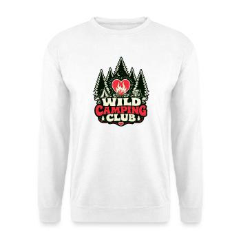 WILD CAMPING CLUB - Unisex Pullover - Weiß - Vorne - Alina (178cm) & Michal (187cm)