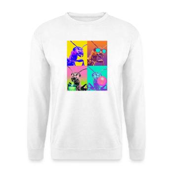 Ameisen Ameise - Unisex Pullover - Weiß - Vorne - Alina (178cm) & Michal (187cm)