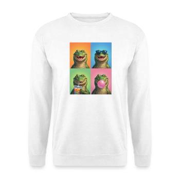 Alligatoren Alligator - Unisex Pullover - Weiß - Vorne - Alina (178cm) & Michal (187cm)