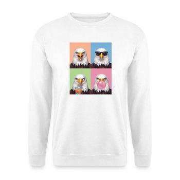 Eagle Adler - Unisex Pullover - Weiß - Vorne - Alina (178cm) & Michal (187cm)