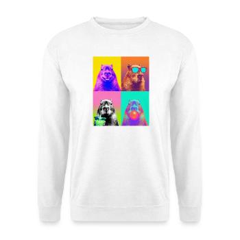 Wasserschwein Capybara - Unisex Pullover - Weiß - Vorne - Alina (178cm) & Michal (187cm)