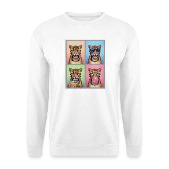 Nebelparder Clouded Leopard - Unisex Pullover - Weiß - Vorne - Alina (178cm) & Michal (187cm)