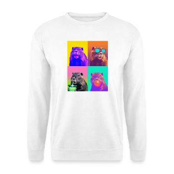 Nutrias Nutria - Unisex Pullover - Weiß - Vorne - Alina (178cm) & Michal (187cm)