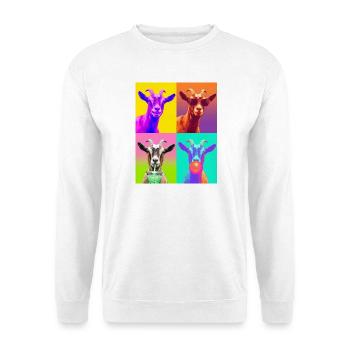 Ziegen Ziege - Unisex Pullover - Weiß - Vorne - Alina (178cm) & Michal (187cm)