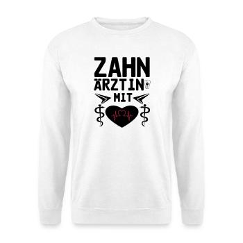 Zahnärztin mit Herz Geschenk - Unisex Pullover - Weiß - Vorne