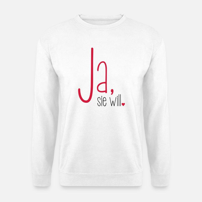 Ja sie will Junggesellin Junggesellenabschied - Unisex Pullover - Weiß